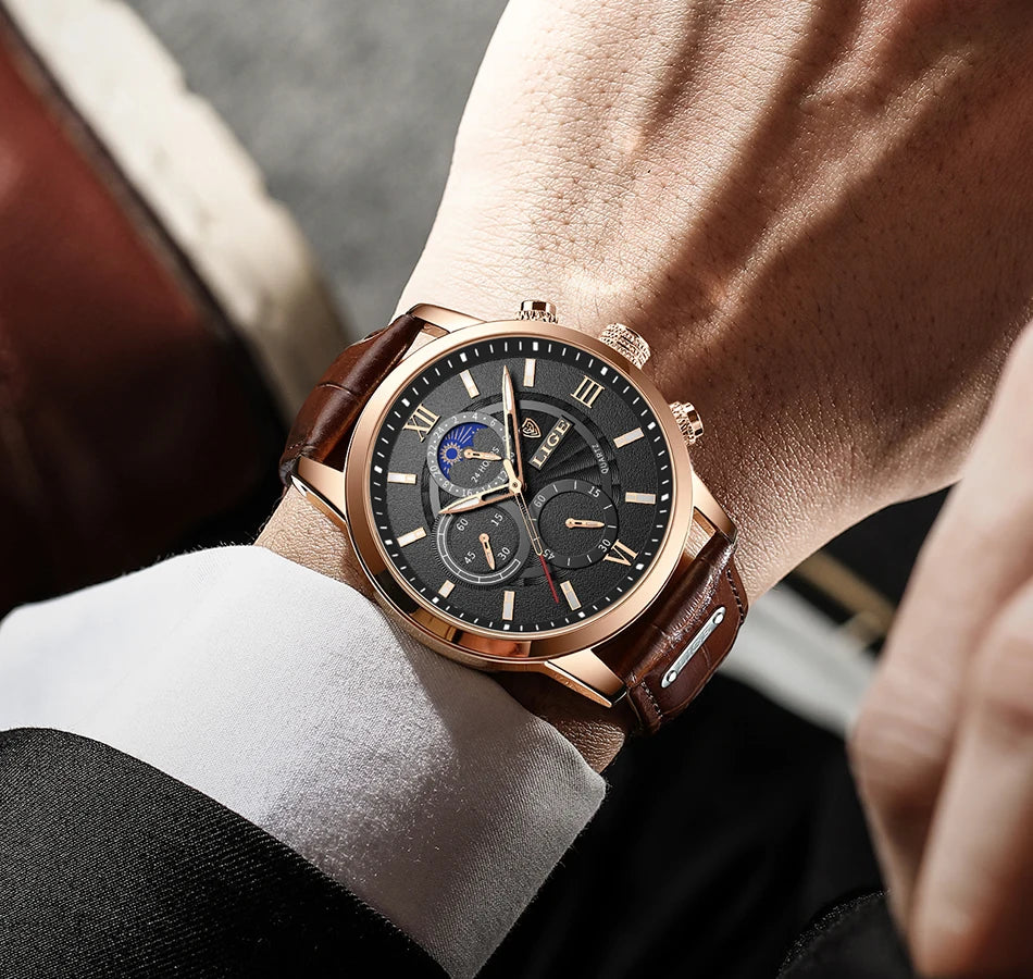 Luxury Leather Quartz Men Watch