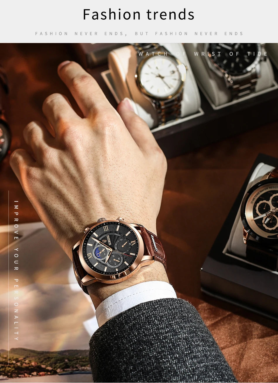 Luxury Leather Quartz Men Watch