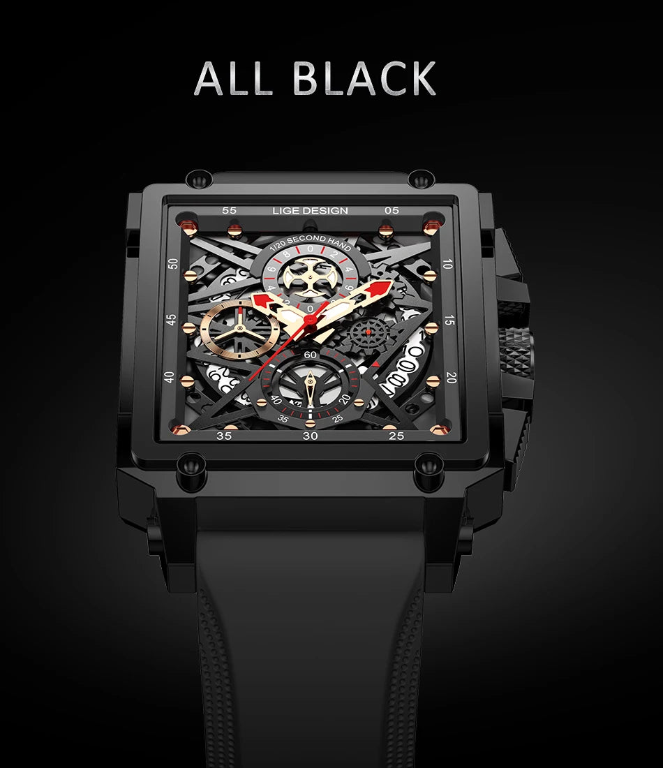 Square Waterproof Quartz Men Watch