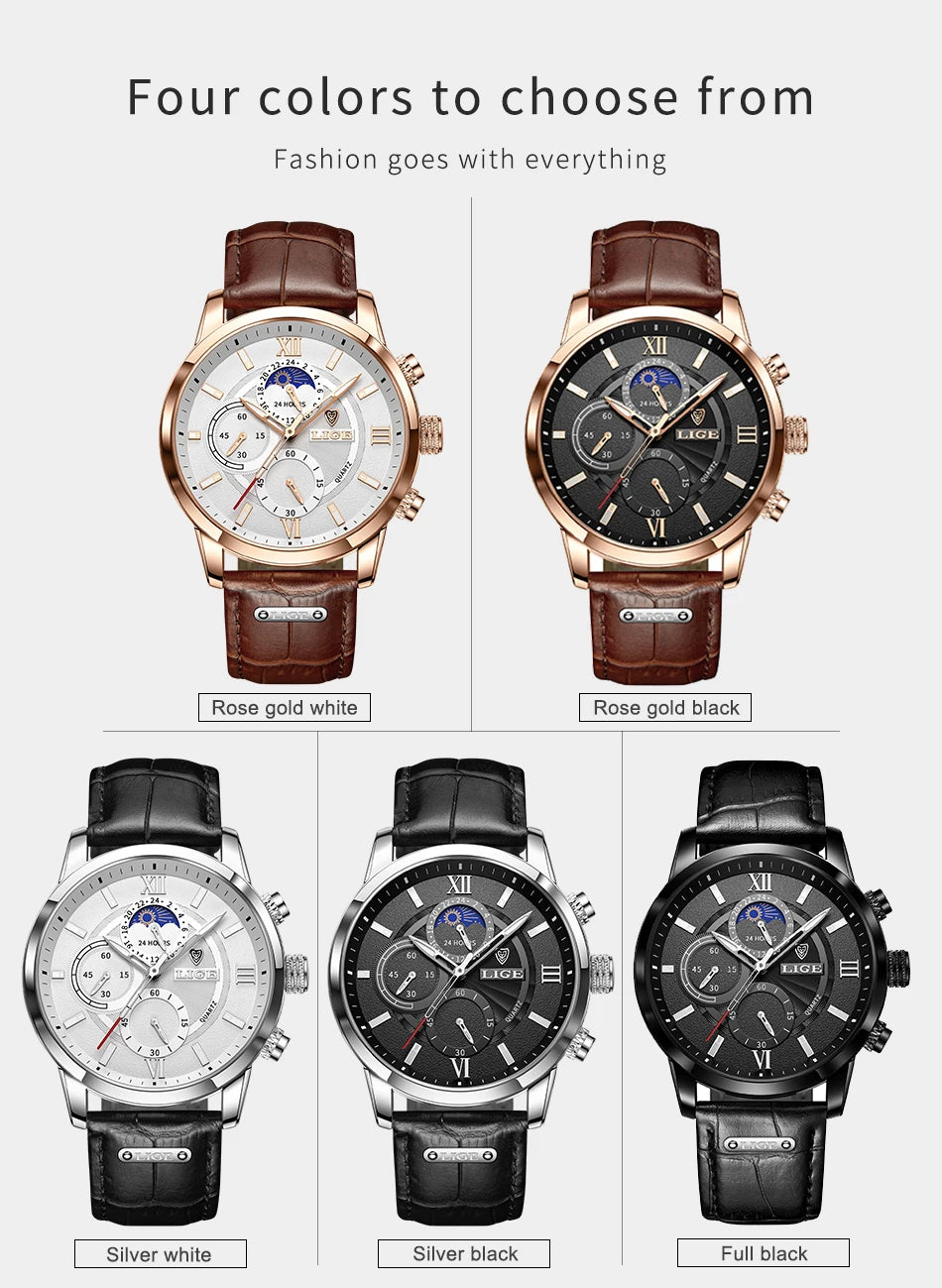 Luxury Leather Quartz Men Watch