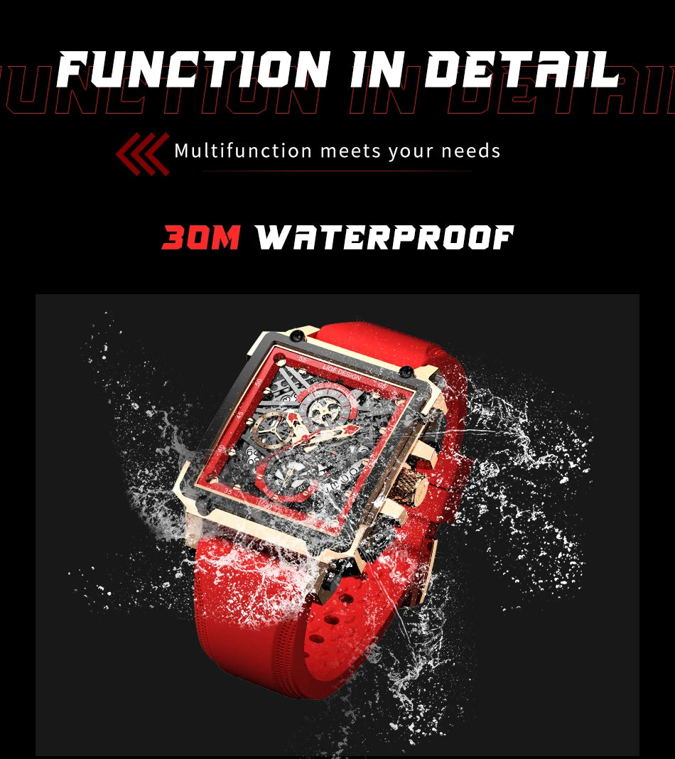 Square Waterproof Quartz Men Watch