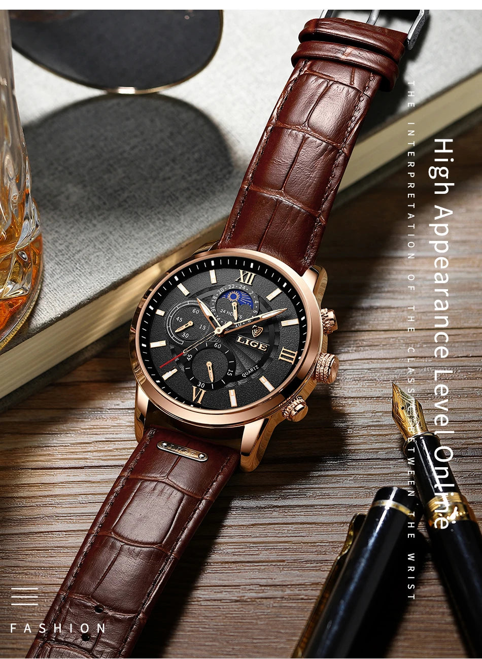 Luxury Leather Quartz Men Watch