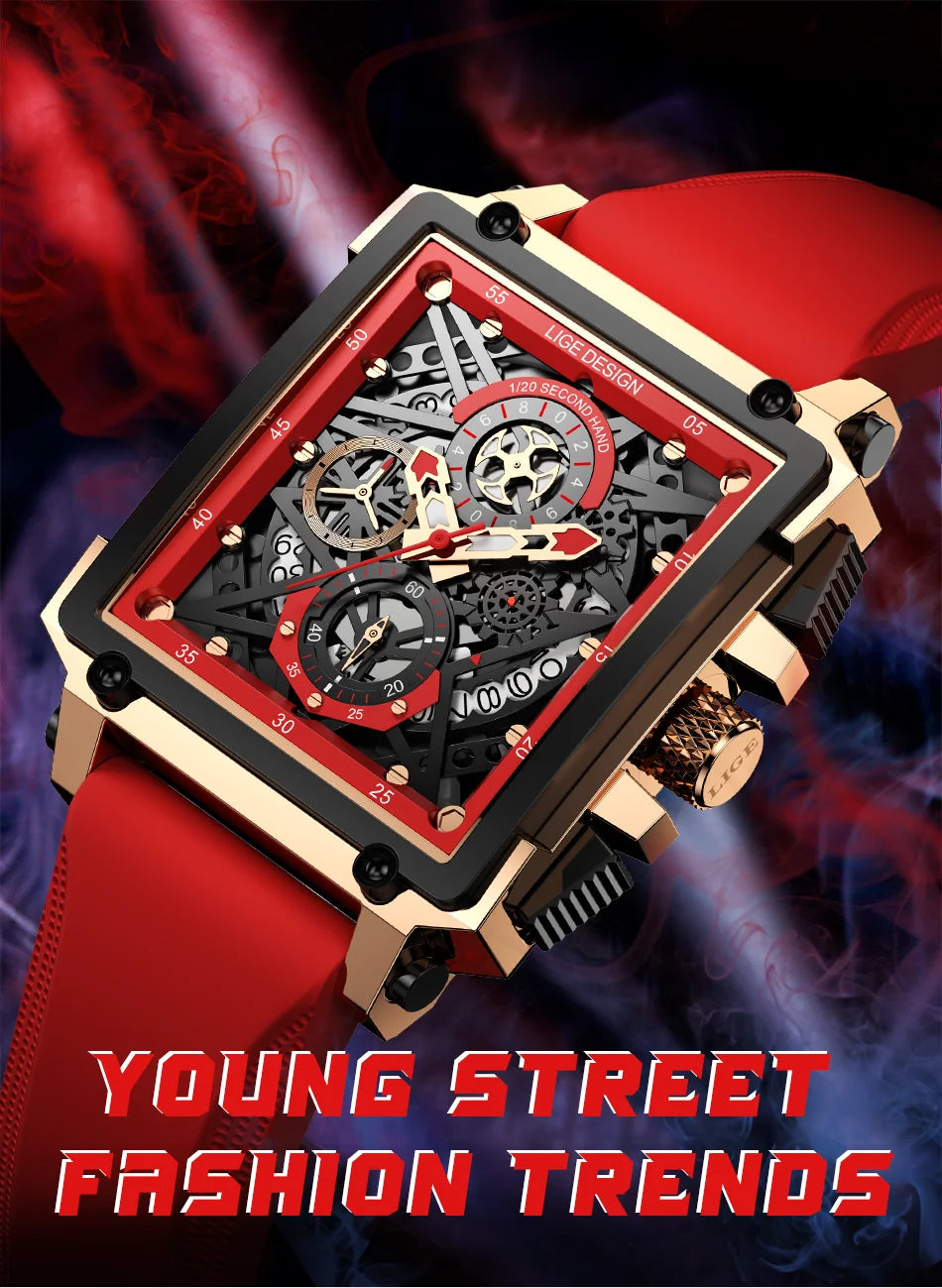 Square Waterproof Quartz Men Watch
