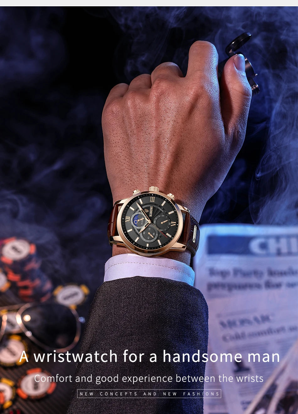 Luxury Leather Quartz Men Watch