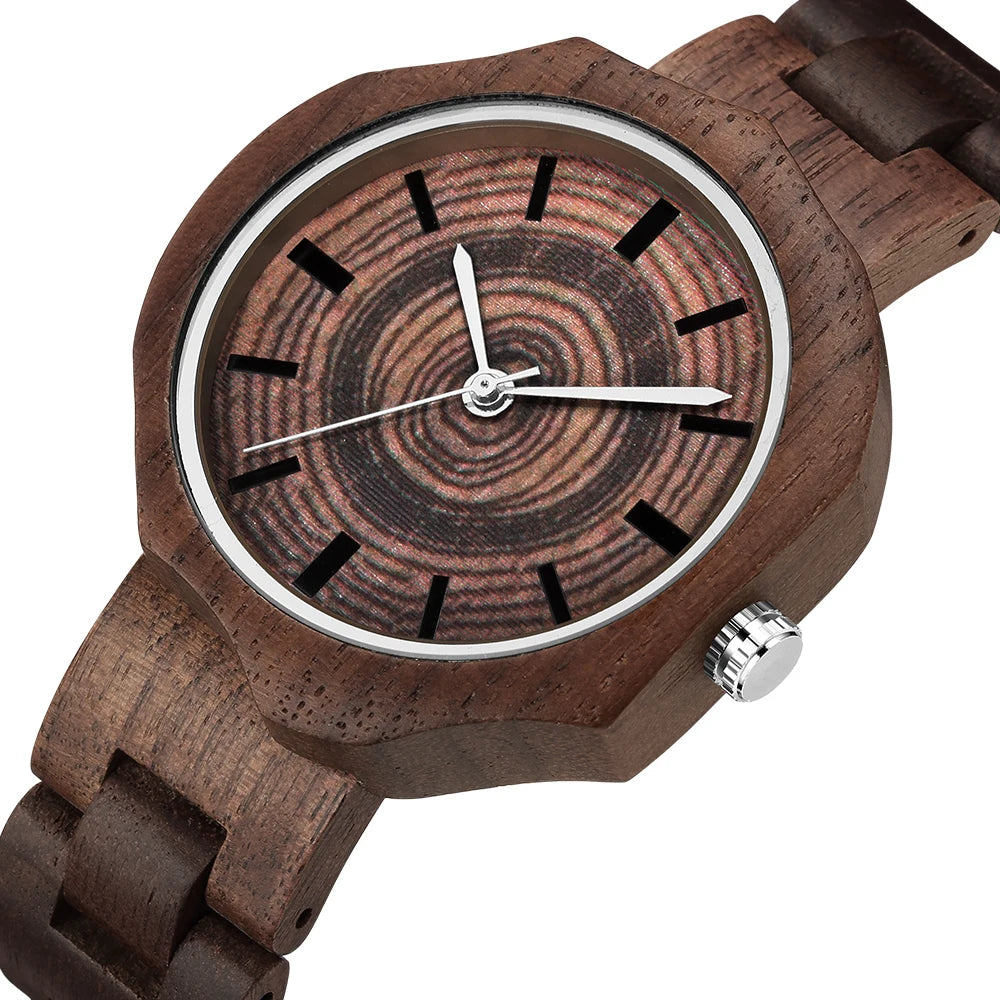 Wooden Strap Quartz Ladies Watch