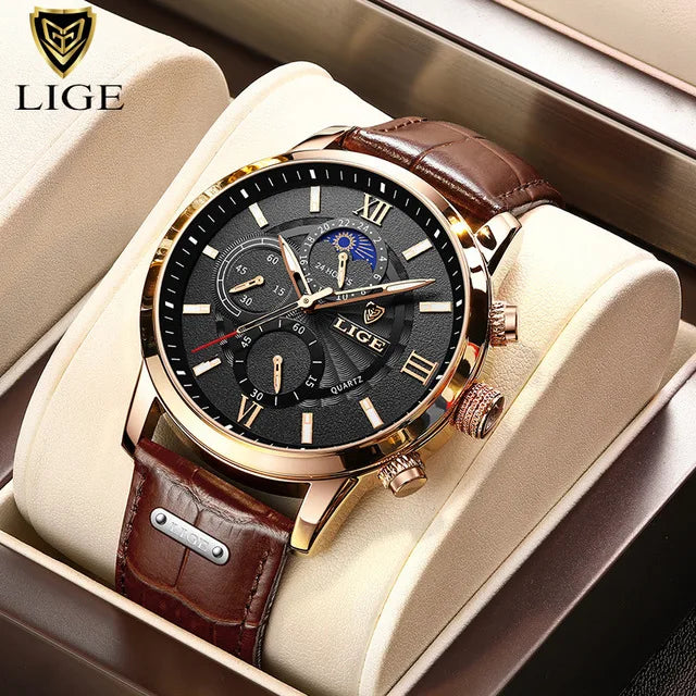 Luxury Leather Quartz Men Watch
