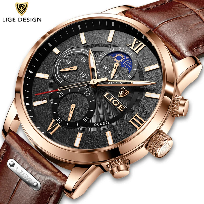 Luxury Leather Quartz Men Watch