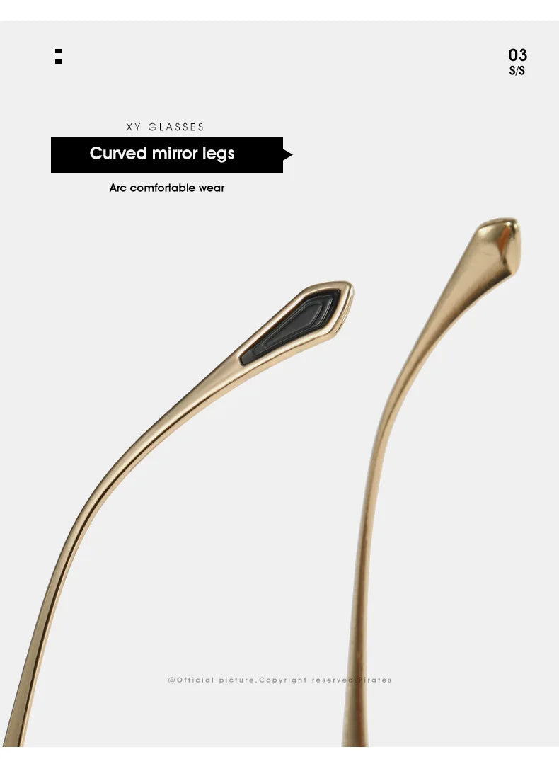 Rimless Pilot Retro Sunglasses