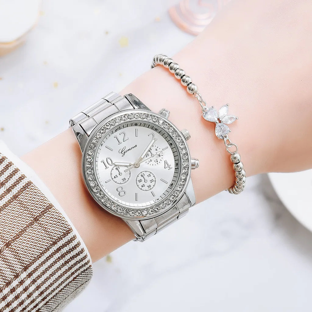 Classic Rhinestone Gold Women Watch