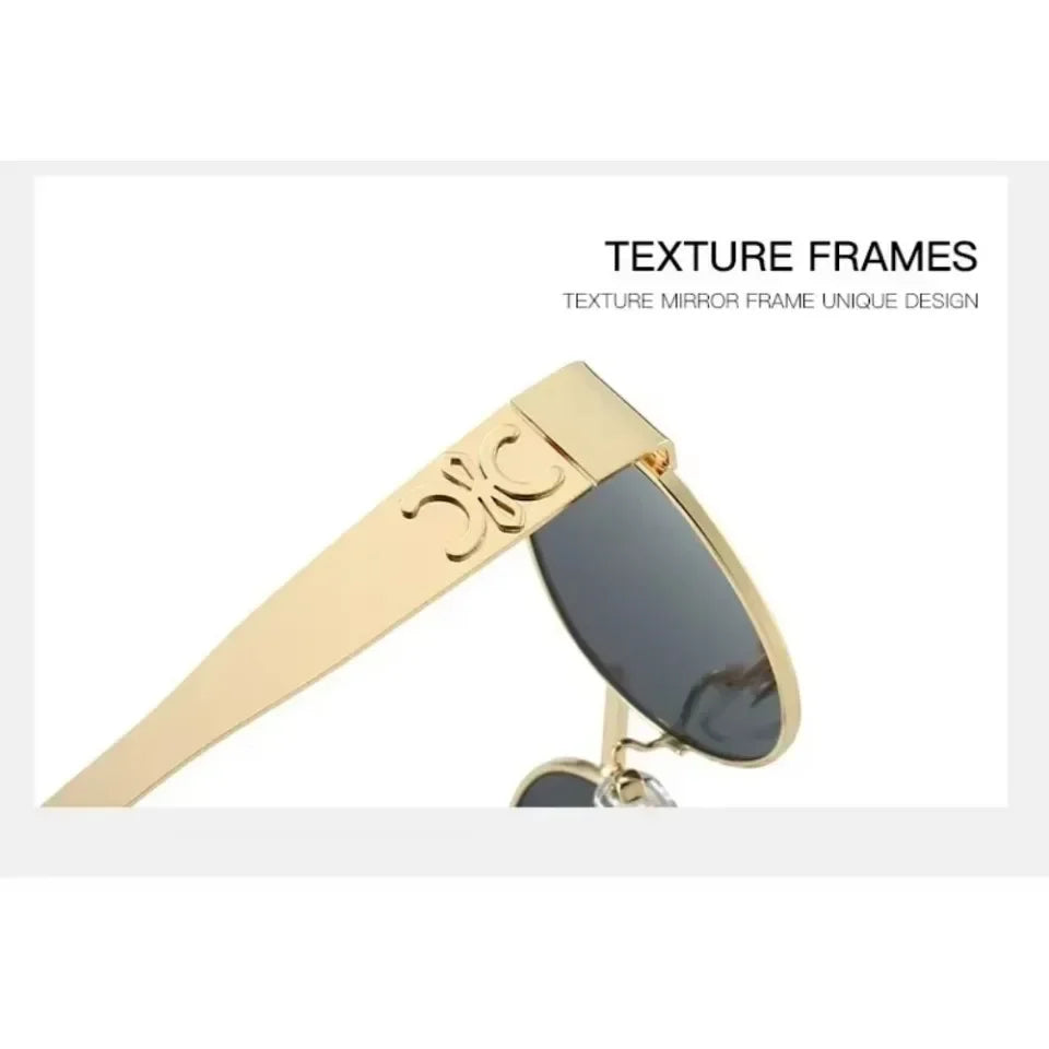 Oval Metal Designer Sunglasses