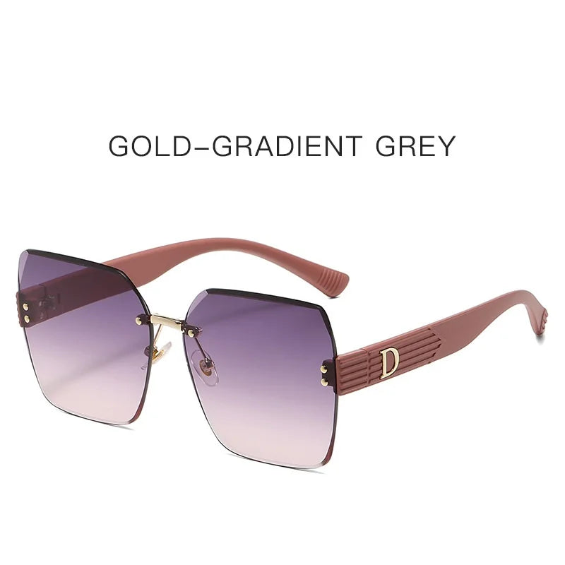 Oversized Rimless Women Sunglasses