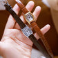 Vintage Rectangle Leather Women Watch