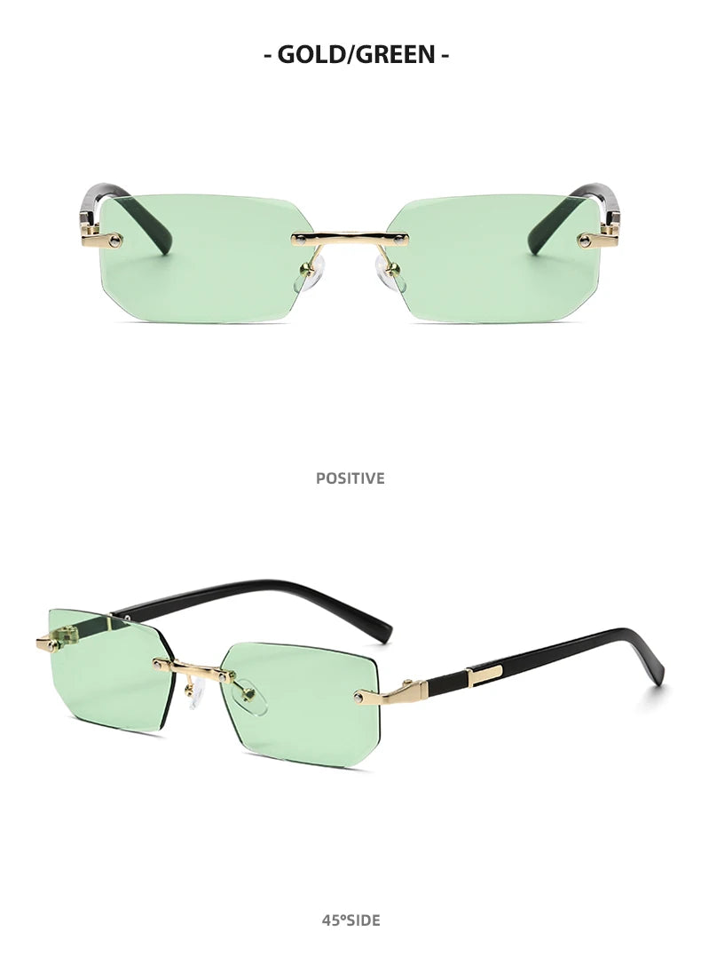Rimless Rectangle Fashion Sunglasses