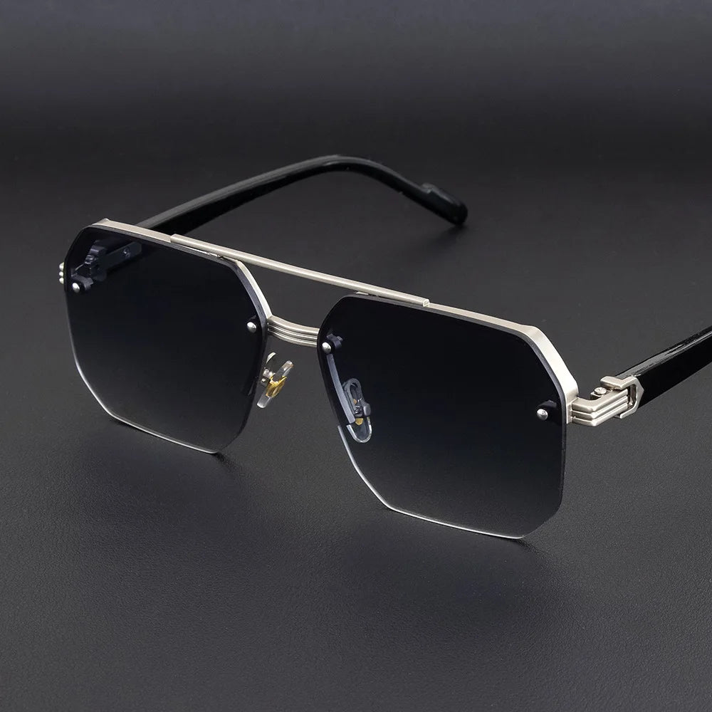 Half Frame Retro Sunglasses