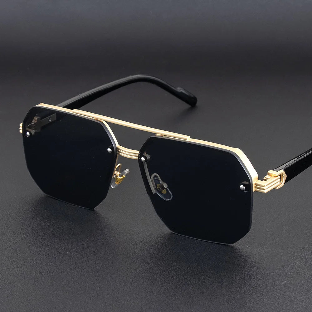 Half Frame Retro Sunglasses
