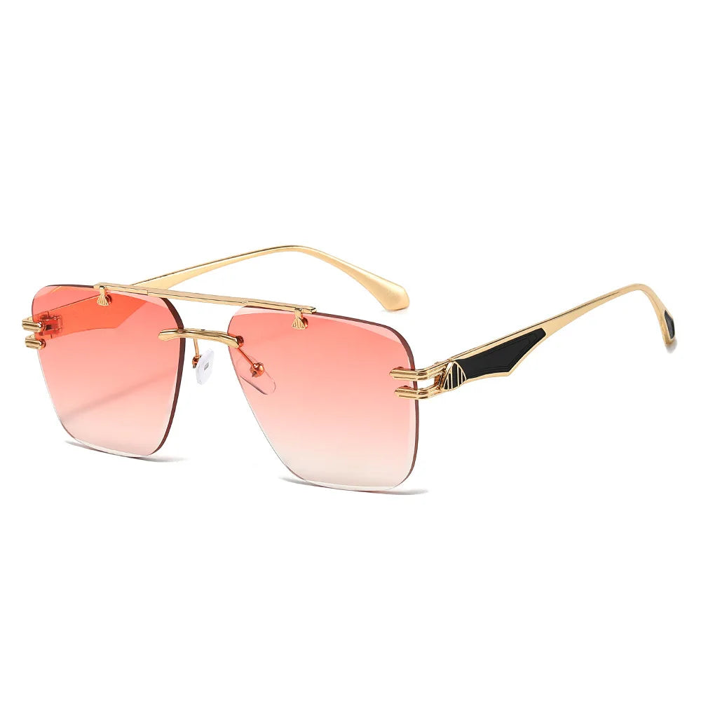 Rimless Pilot Retro Sunglasses