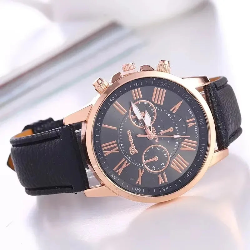 Minimal Leather Dress Women Watch