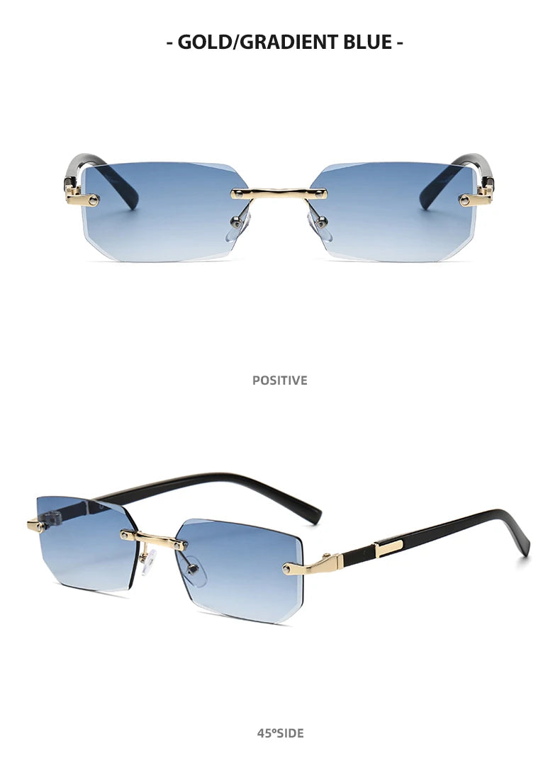 Rimless Rectangle Fashion Sunglasses