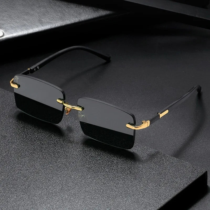 Rimless Designer Cutting Sunglasses