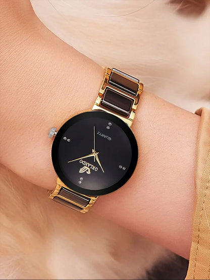 Gold Steel Band Women Watch