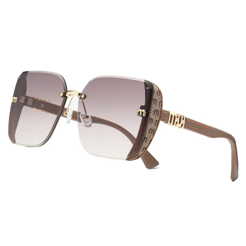 Rimless Vintage Letter Sunglasses