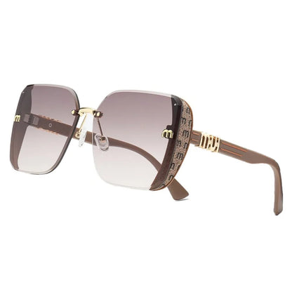 Rimless Vintage Letter Sunglasses