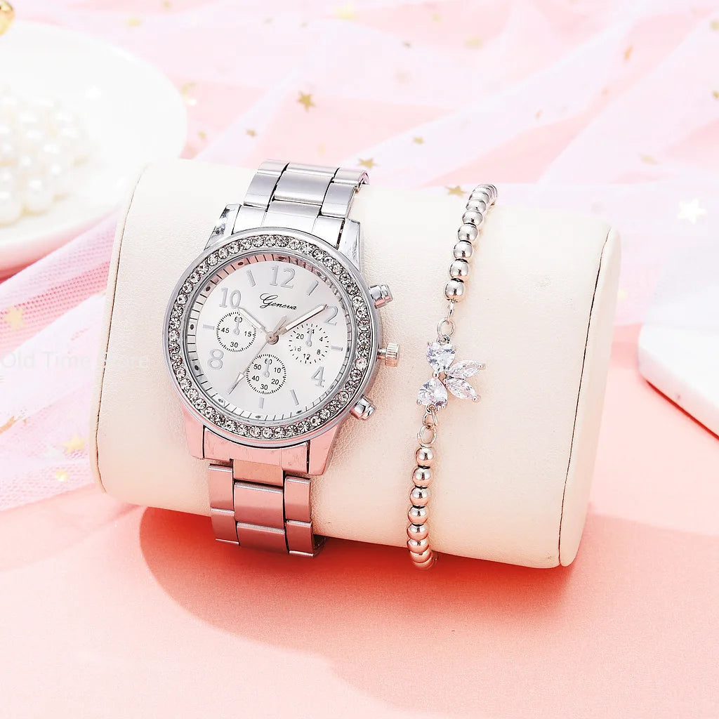Classic Rhinestone Gold Women Watch