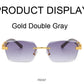 Rimless Gradient Square Sunglasses