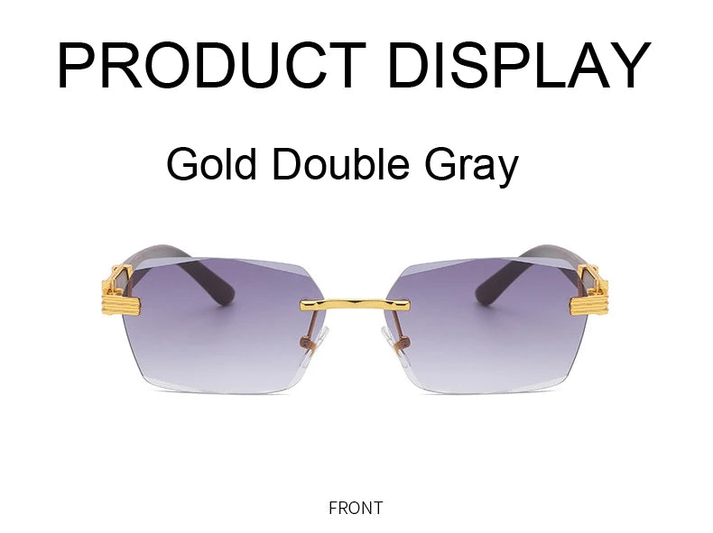 Rimless Gradient Square Sunglasses