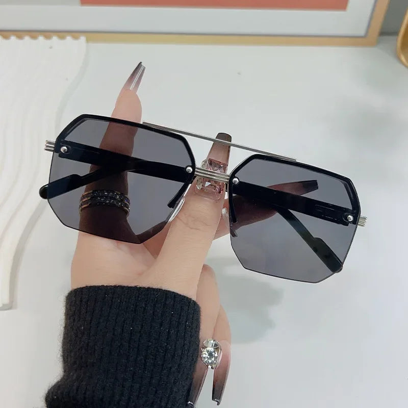 Half Frame Retro Sunglasses