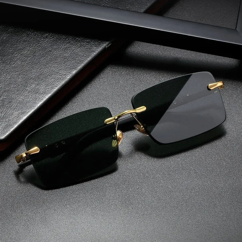 Rimless Designer Cutting Sunglasses