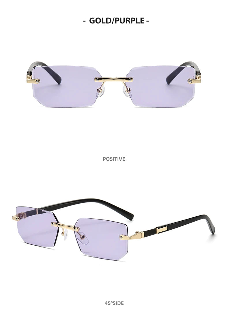 Rimless Rectangle Fashion Sunglasses