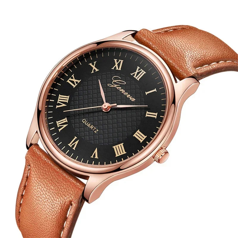Leather Strap Business Men Watch