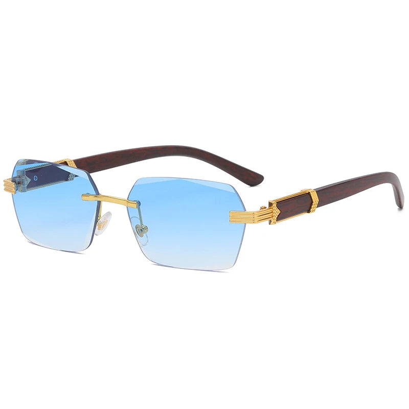 Rimless Gradient Square Sunglasses