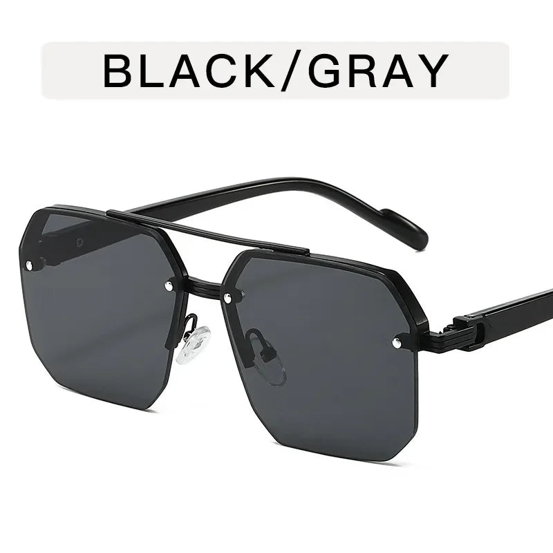 Half Frame Retro Sunglasses