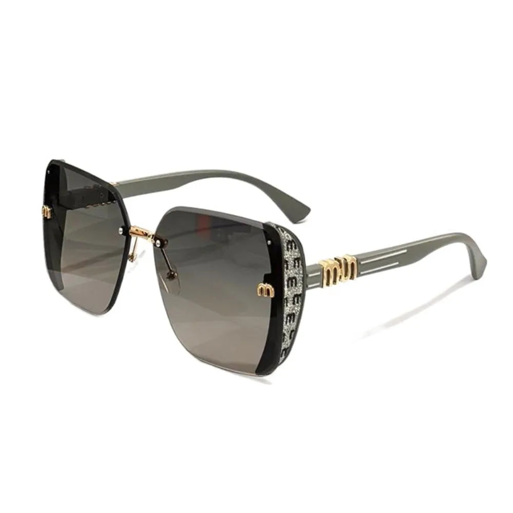 Rimless Vintage Letter Sunglasses