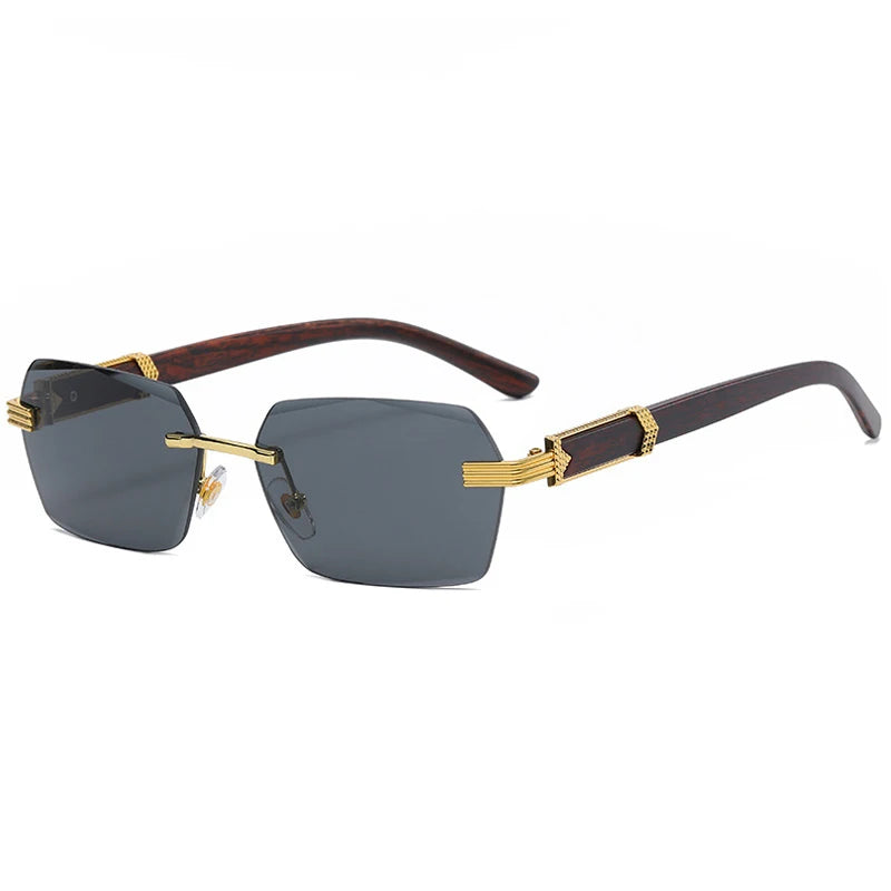 Rimless Gradient Square Sunglasses