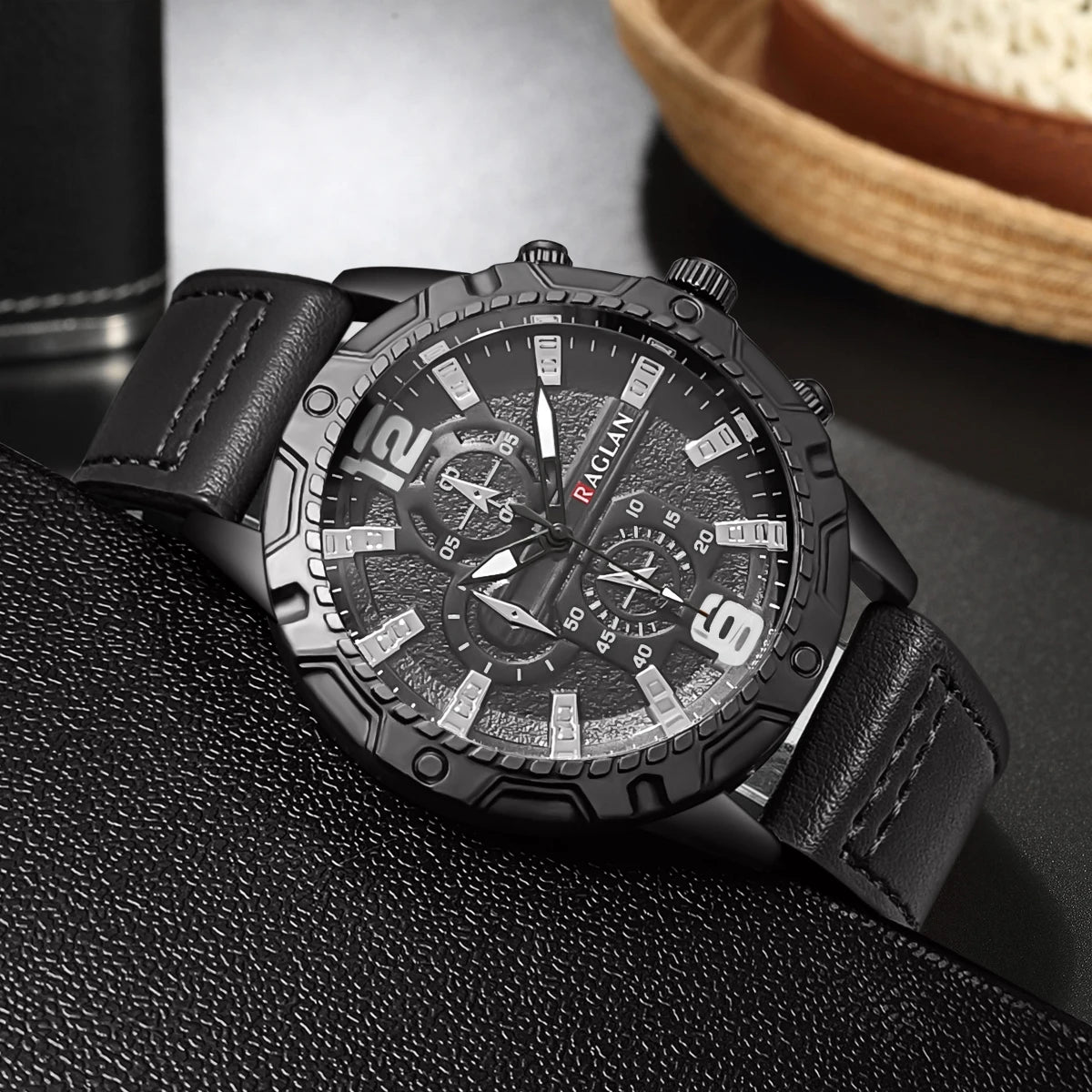 Leather Strap Quartz Men Watch