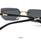 Rimless Rectangle Fashion Sunglasses