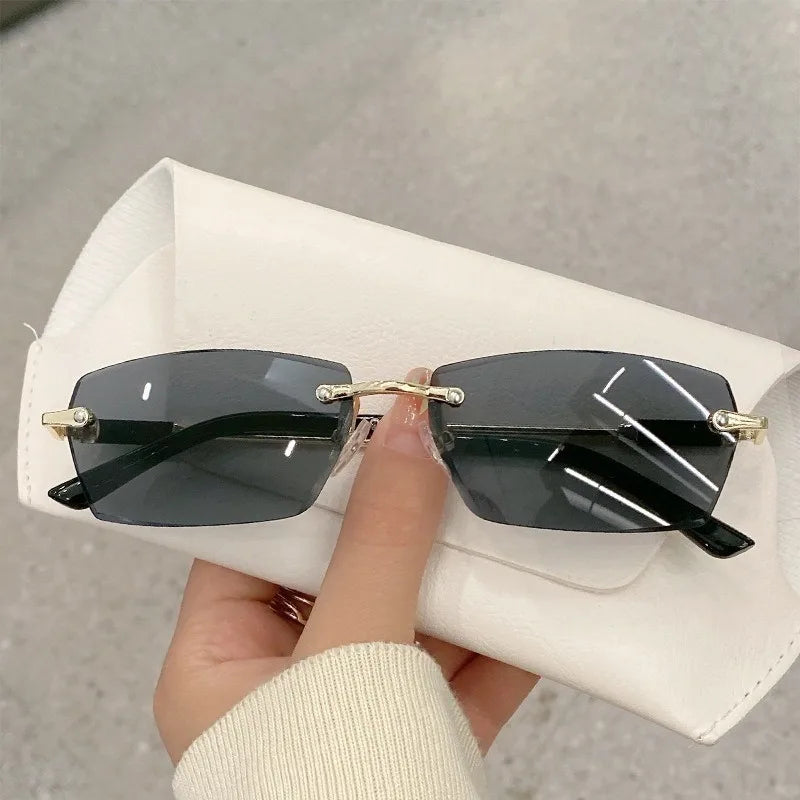Rimless Designer Cutting Sunglasses
