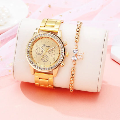 Classic Rhinestone Gold Women Watch