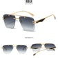 Rimless Pilot Retro Sunglasses