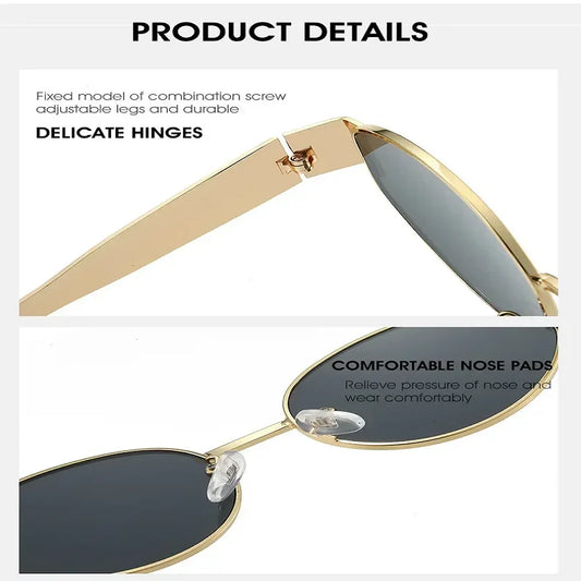 Oval Metal Designer Sunglasses