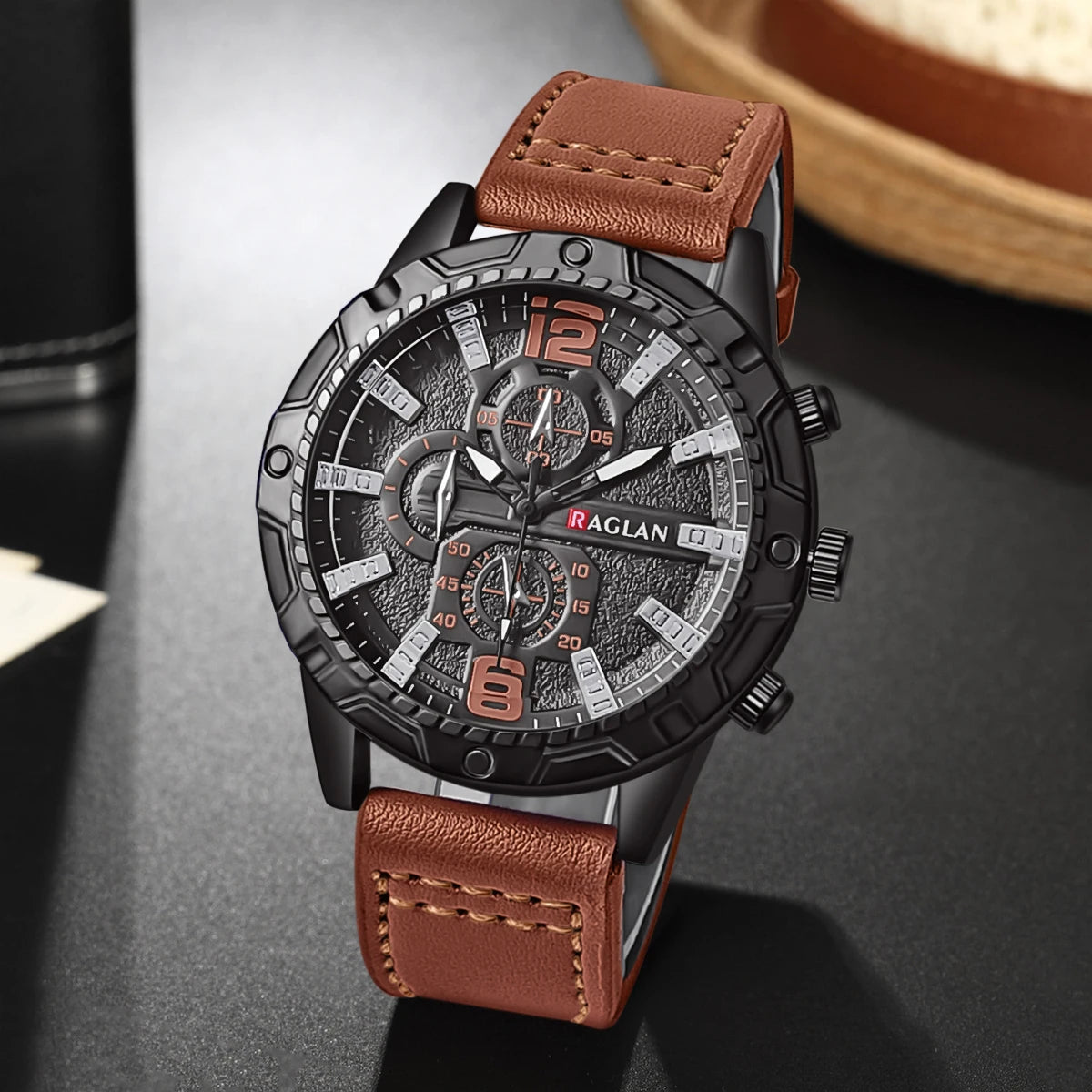 Leather Strap Quartz Men Watch