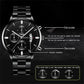 Black Steel Business Men Watch