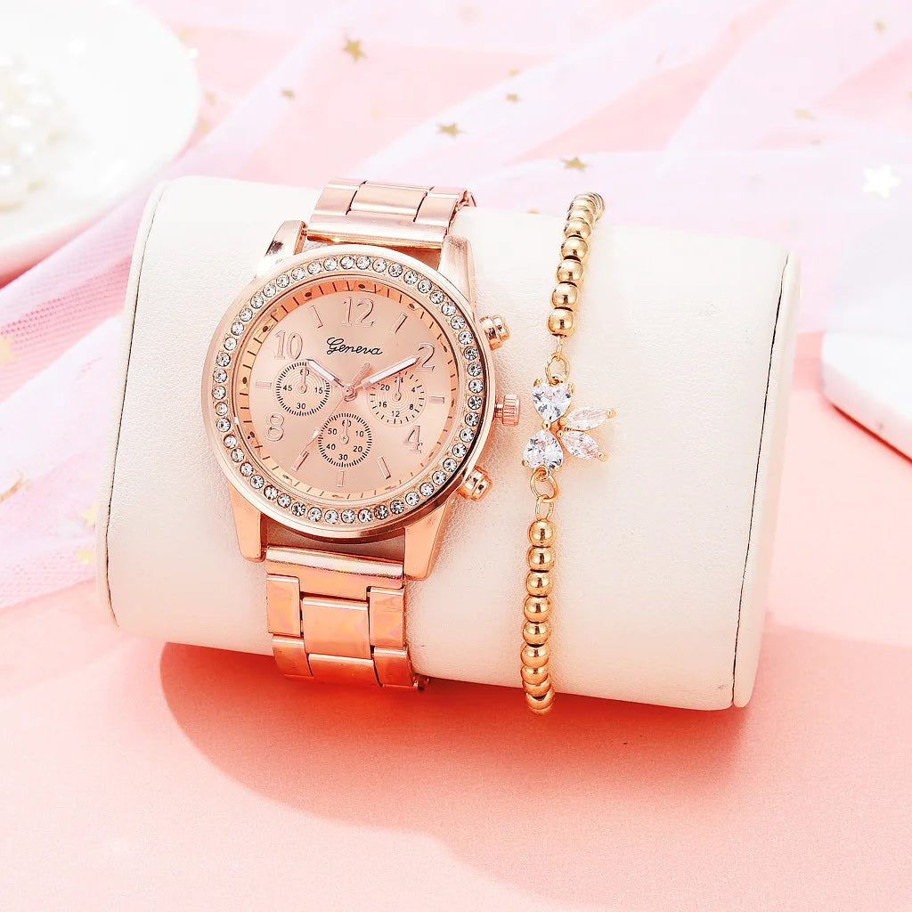 Classic Rhinestone Gold Women Watch