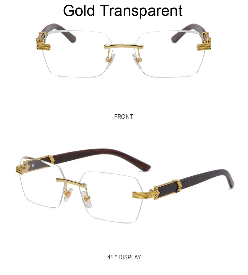 Rimless Gradient Square Sunglasses