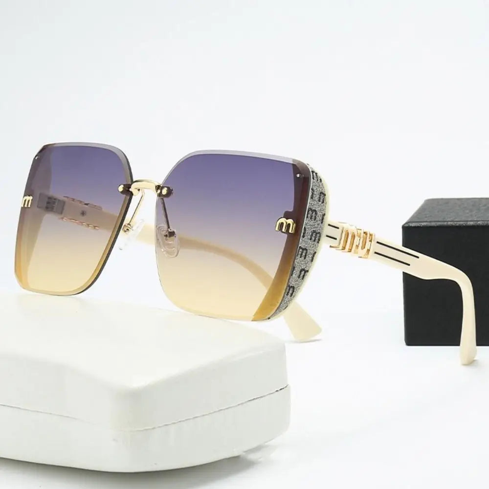 Rimless Vintage Letter Sunglasses