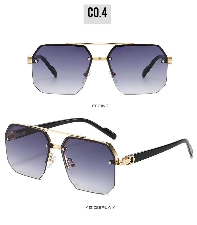 Half Frame Retro Sunglasses