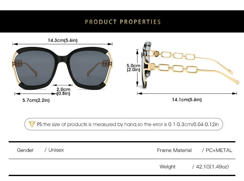 Chain Metal Retro Sunglasses